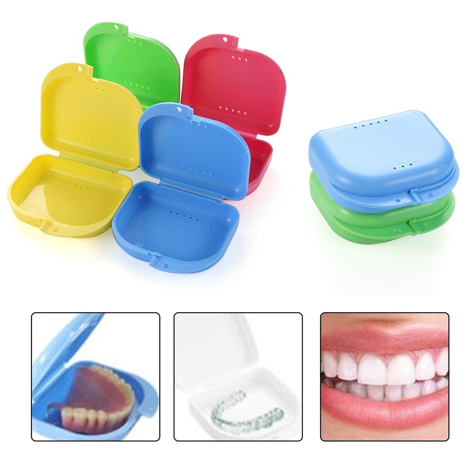 Up to 70 Dental Retainer Denture Storage Case Box Mouthguard Container Assorted