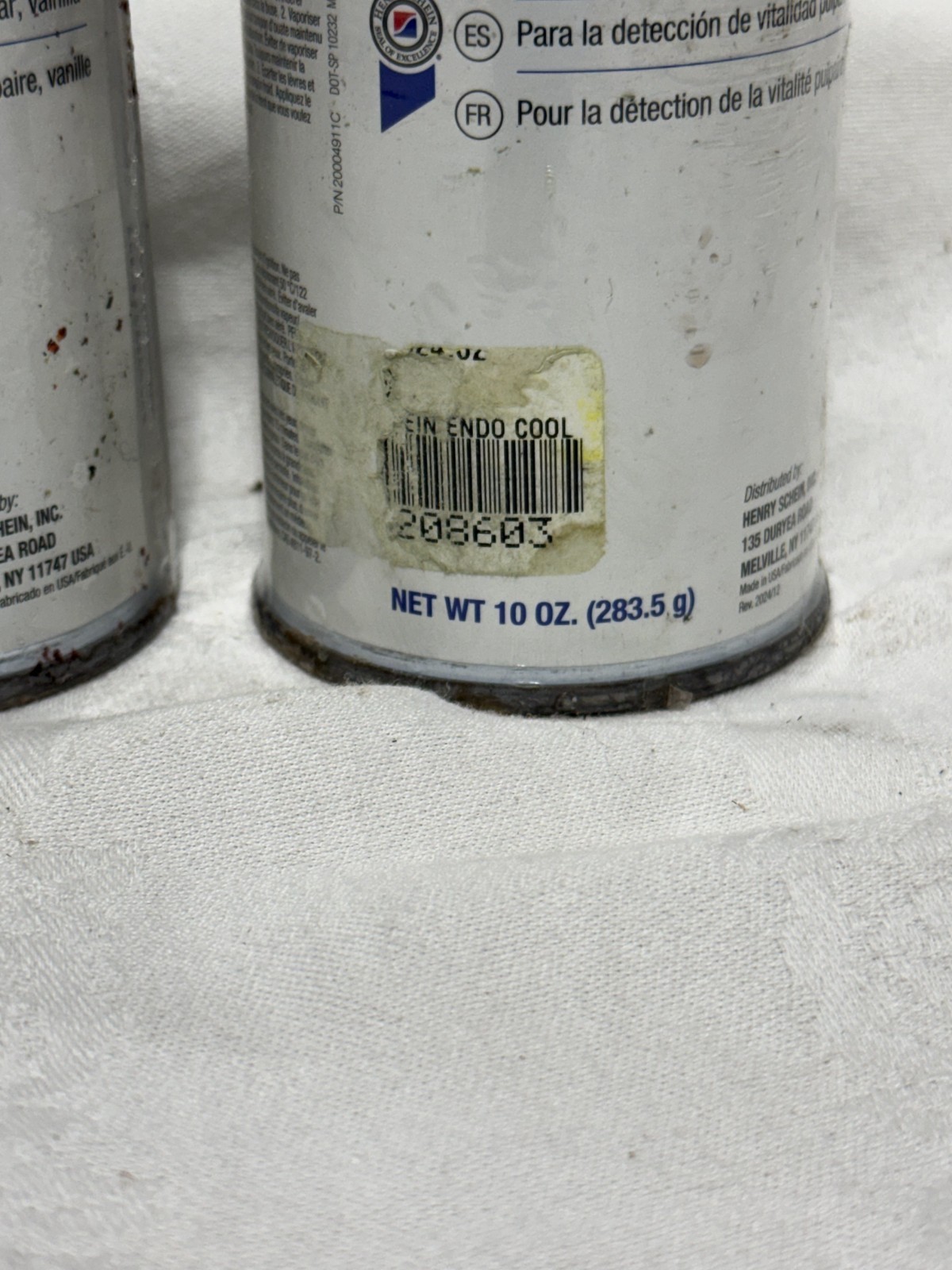 Lot of 2 Henry Schein Endo Cool Spray 10 oz Pulp Vitality Test Vanilla 112-5056