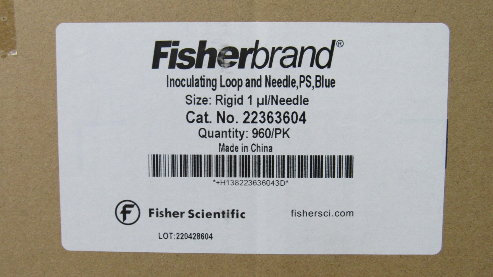 * New Fisherbrand 22363604 Disposable 1 μl Inoculating Loops; QTY 960