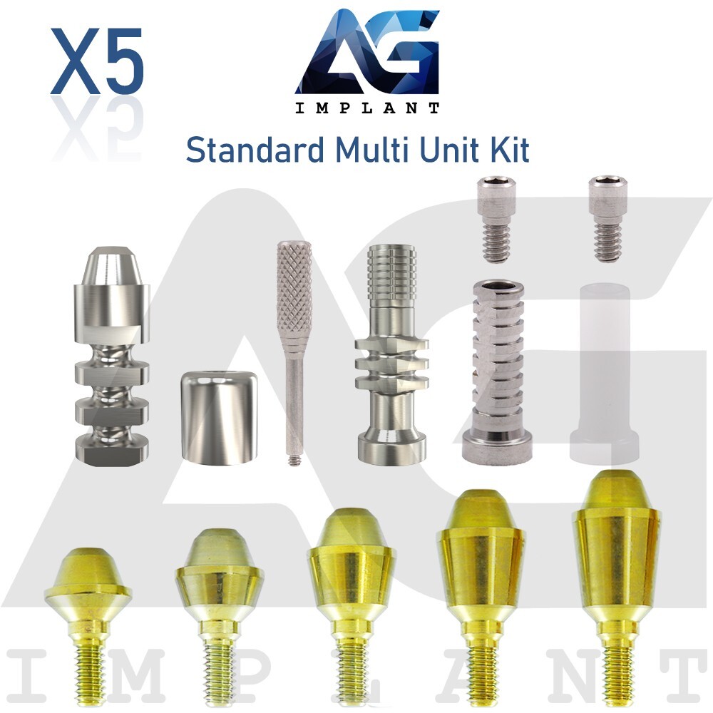 5 Standard Multi Unit 1.6 Prosthetic System Full Kit Int Hex Titanium New