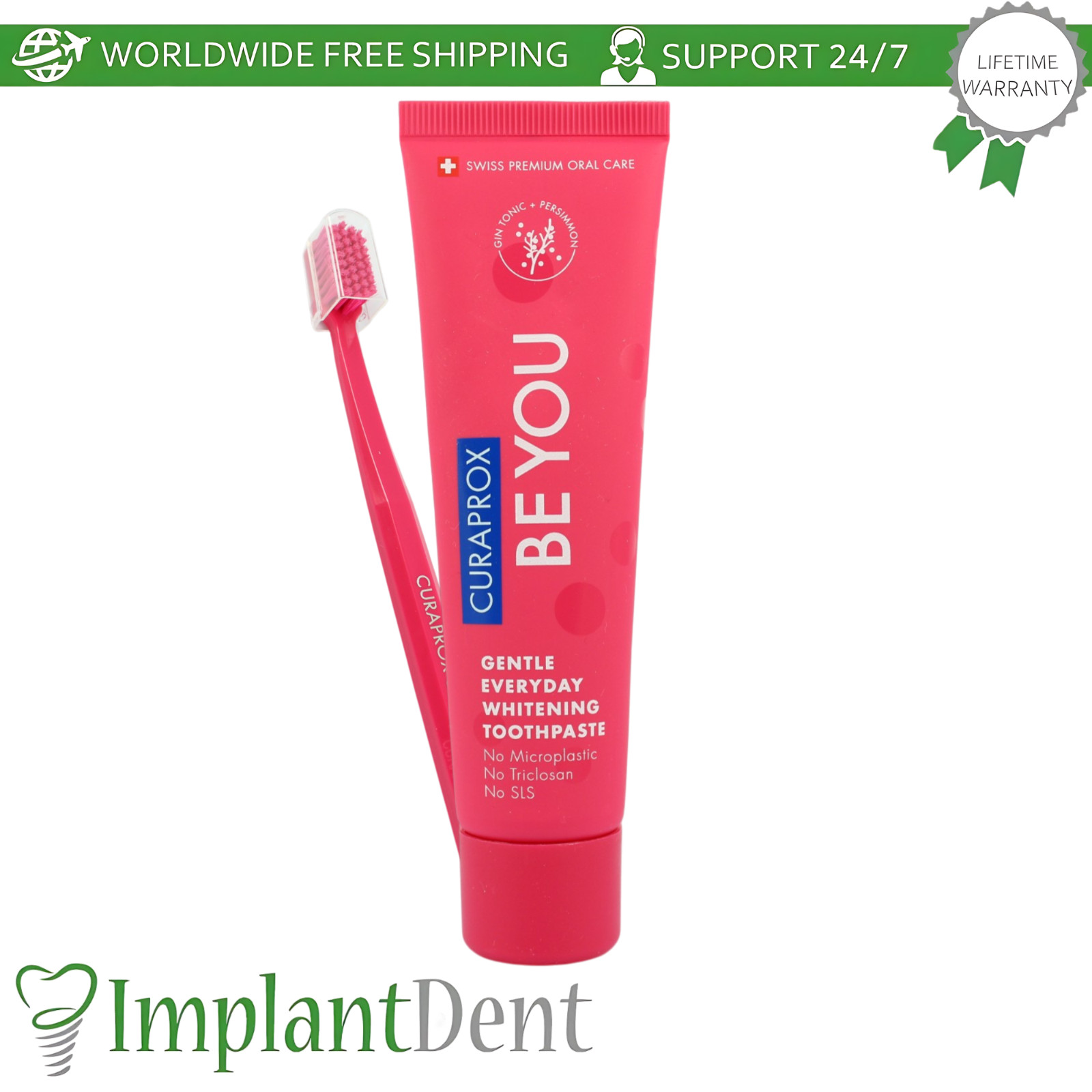 Dental 6 Flavor Whitening Toothpaste and Ultra Soft Toothbrush Pack Curaprox