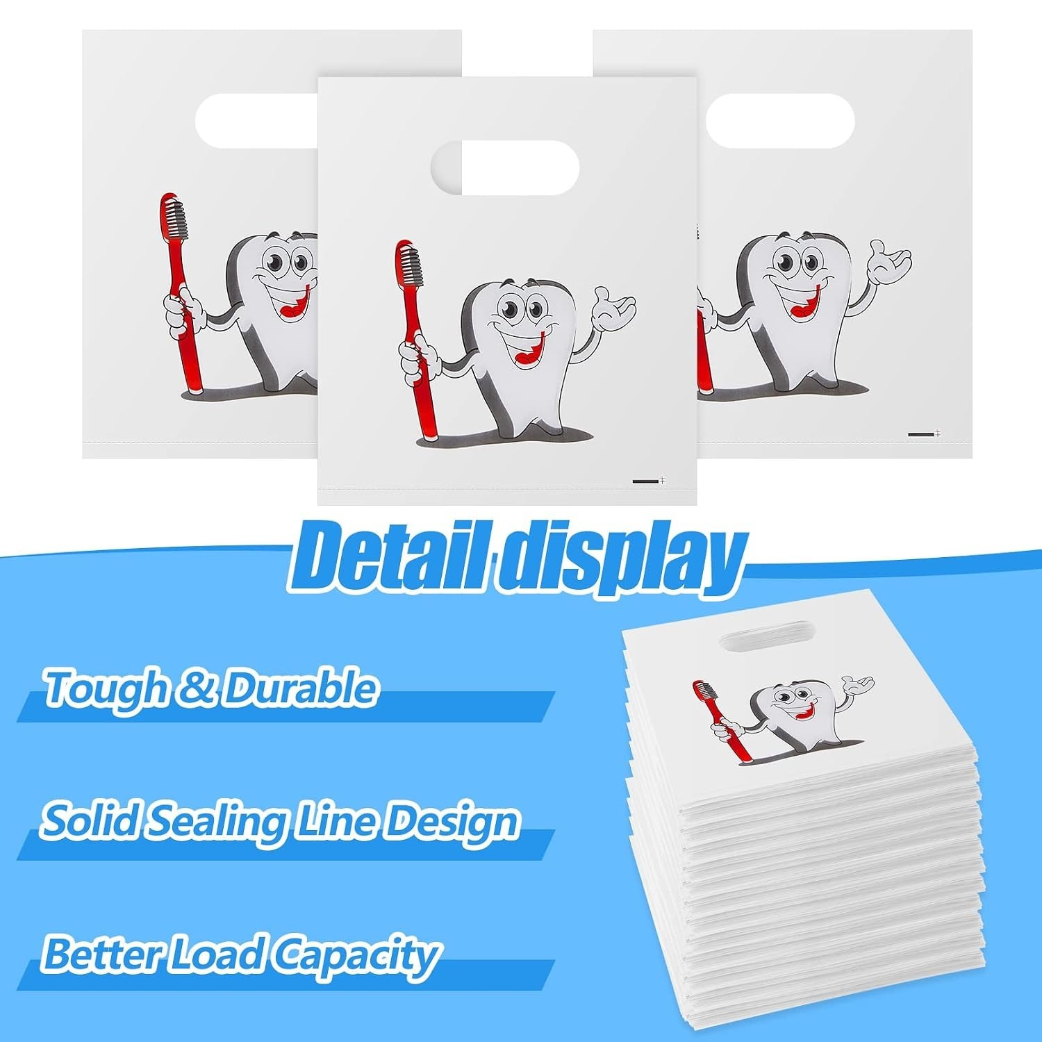 200 Count Plastic Dental Bags with Handles – Perfect for Patient Encouragement