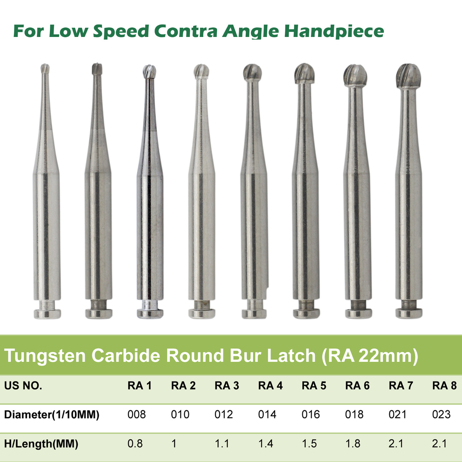 Wave Dental Carbide Burs Latch Round RA 2 3 4 8 699 for Slow Speed Contra Angle