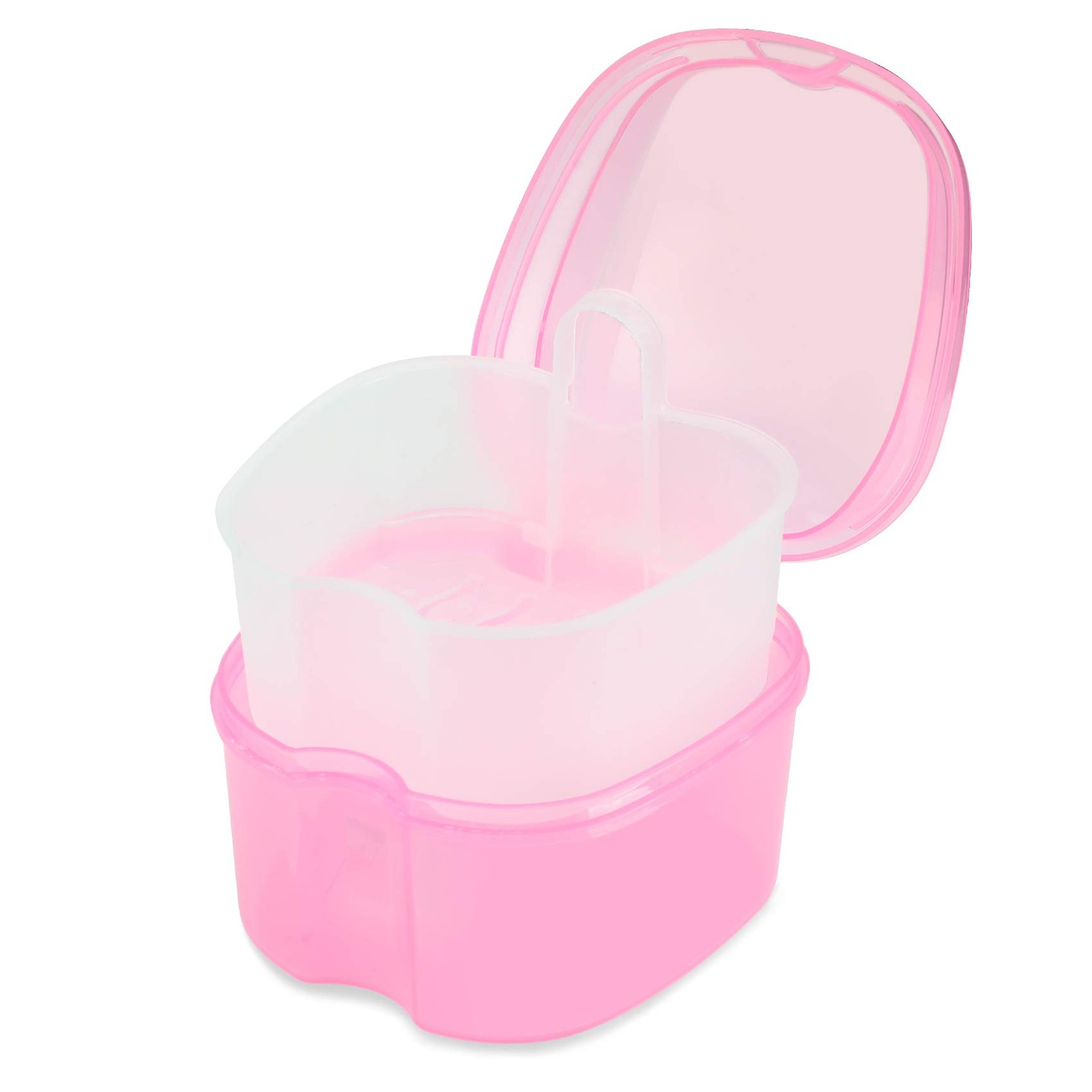 Dental Orthodontic Retainer Container 1 Count (Pack of 1), Transparent Pink