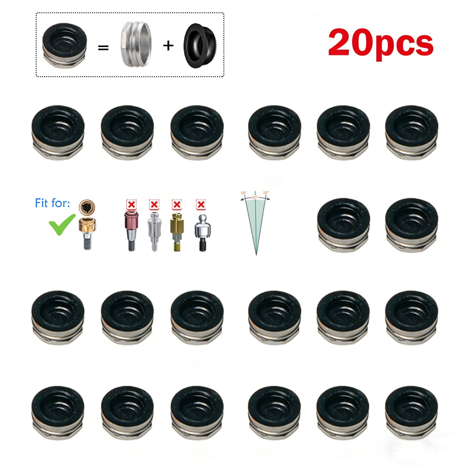 Zest Locator Dental Replacement Metal Housing &Black Lab Processing Cap Assembly