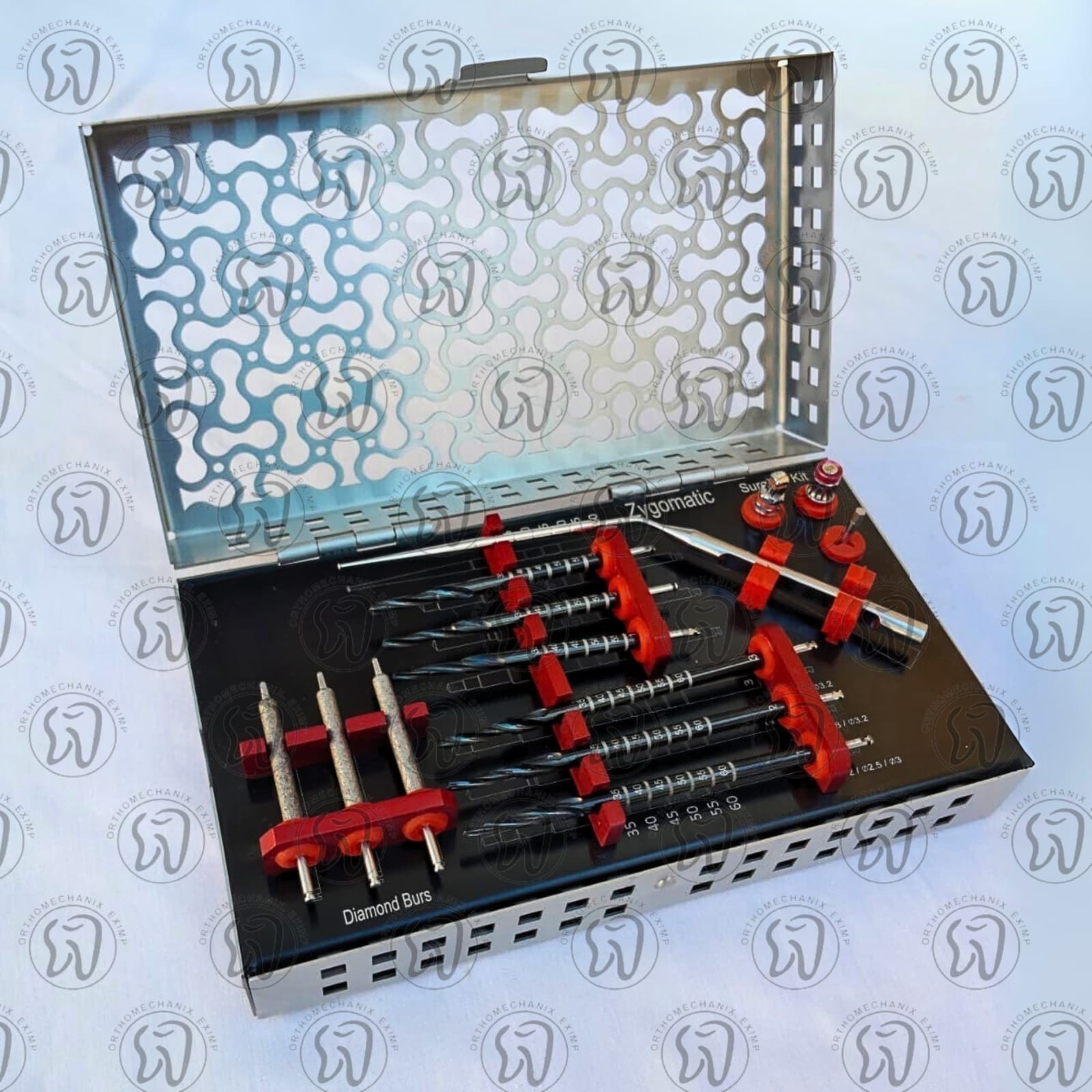 14 Pcs Dental Implant Zygomatic Surgical Kit Titanium Coated Drills Zygoma Bone