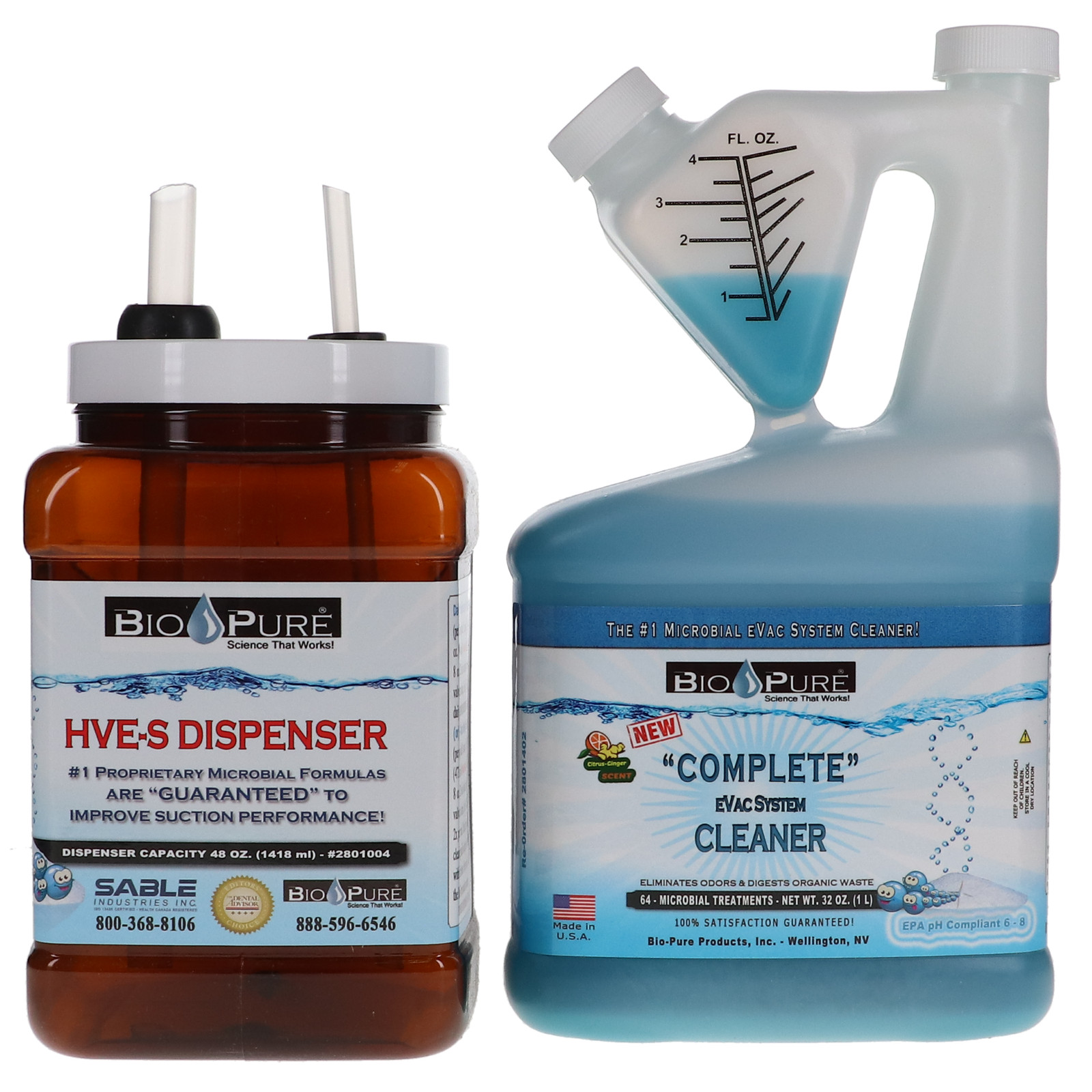 Sable 2801405 Bio-Pure eVac System Liquid Cleaner Starter Kit 32 Oz EXP Nov 2026
