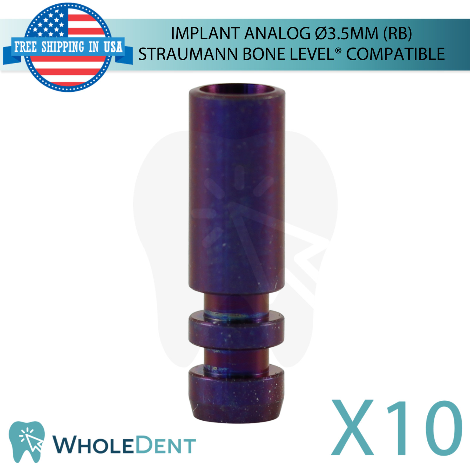 10x Dental Fixture Analog Ø3.5mm Regular Straumann BLX® Compatible (RB)