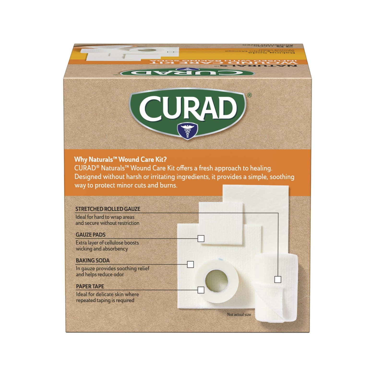 Curad SoothePlus Wound Care Kit with Baking Soda, Assorted Large, Variety