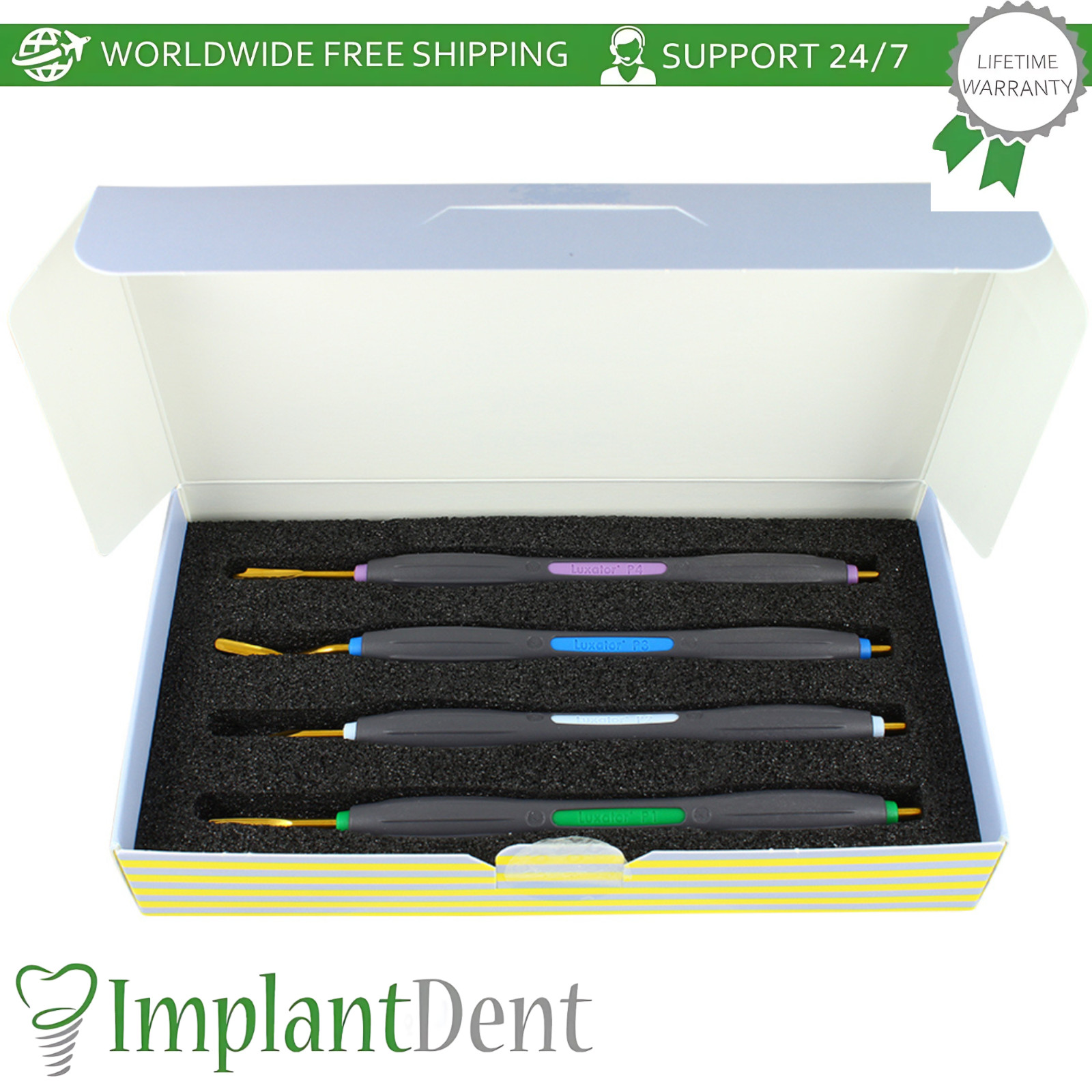 Dental Luxator P-Series Titanium-Coated Stainless Steel Instrument 3mm Wide