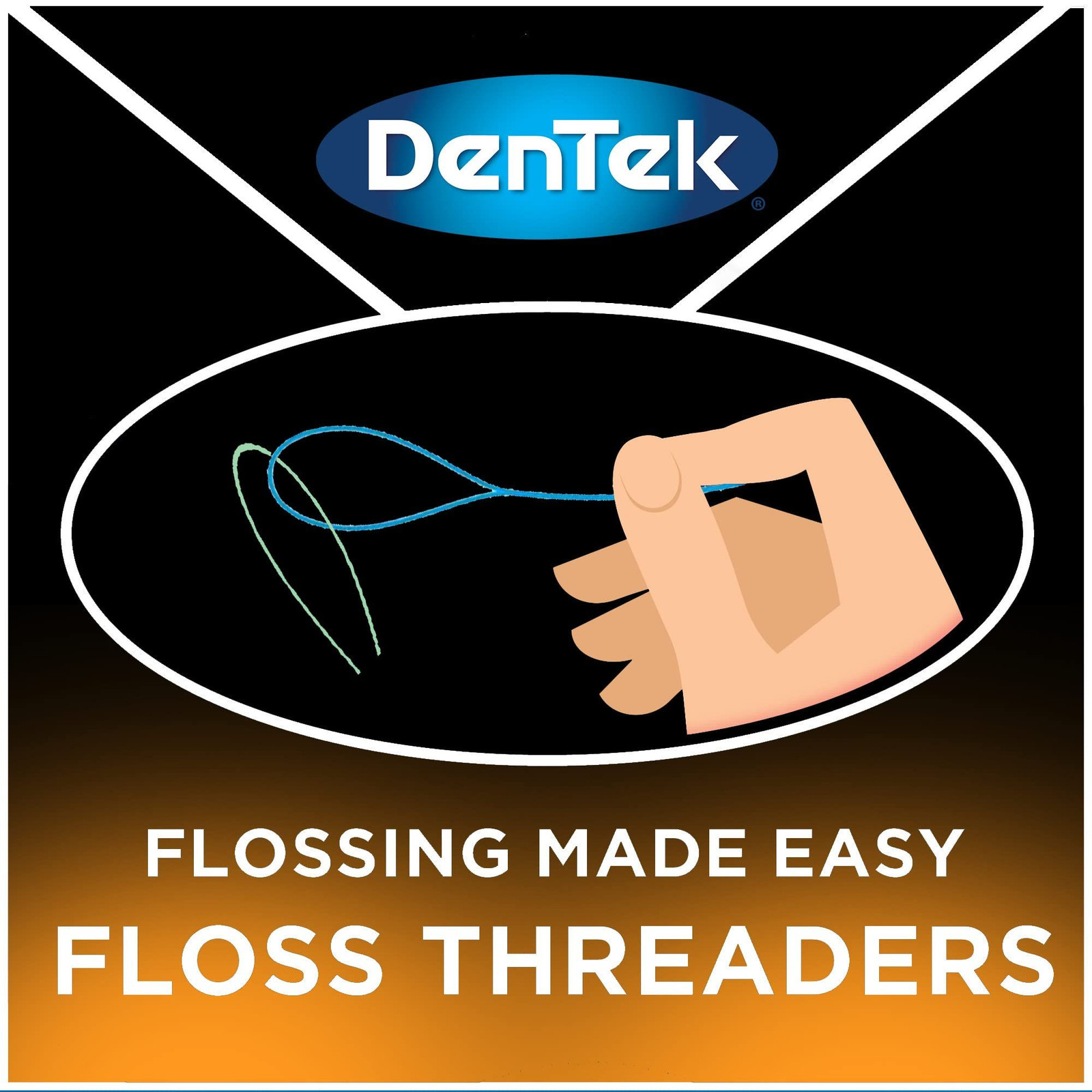 DenTek Floss Threaders for Braces, Bridges & 5 Count (Pack of 60), Blue
