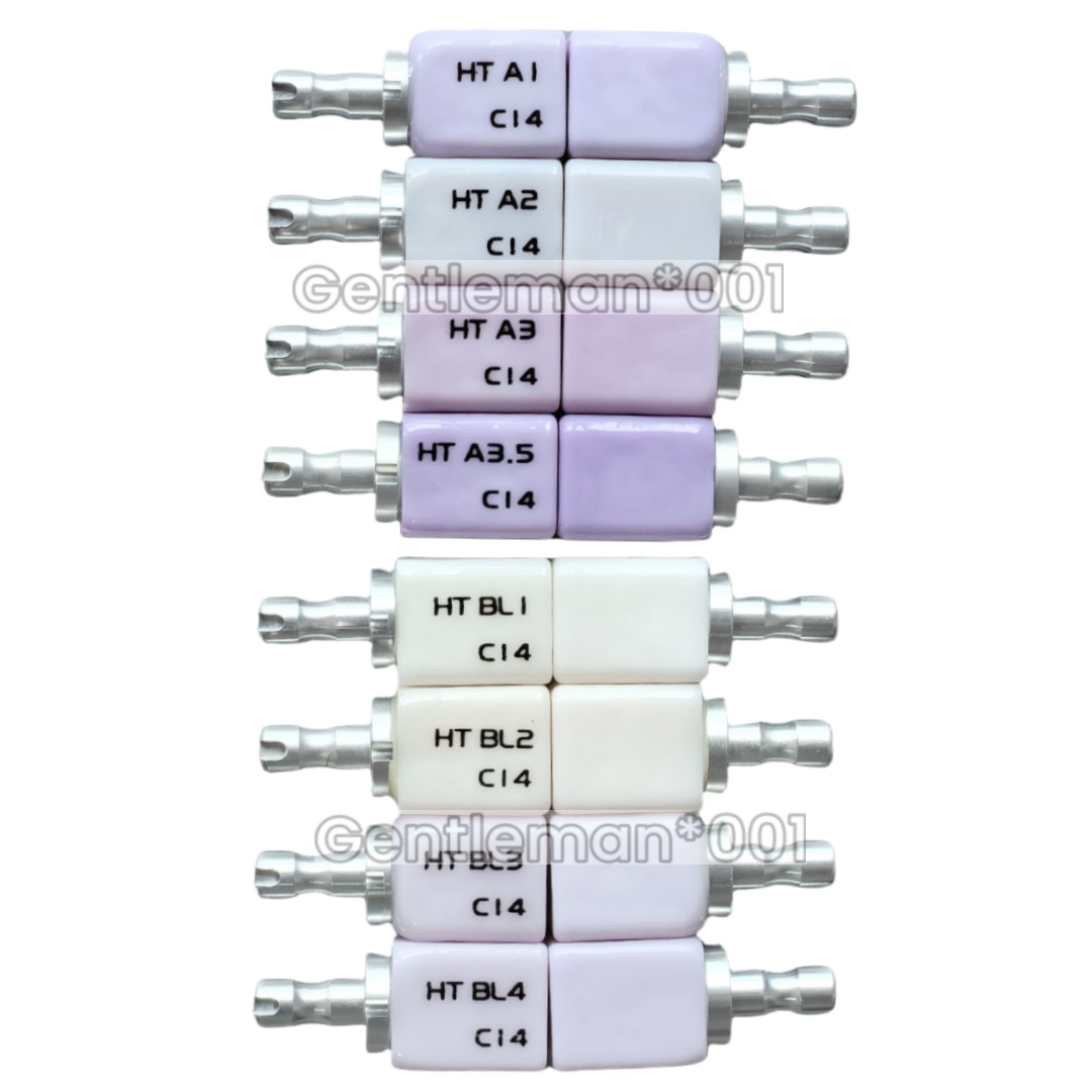 C14 HT Emax Dental Glass Ceramic Lithium Dislicate CAD/CAM Cerec Blocks 5Pcs/Box
