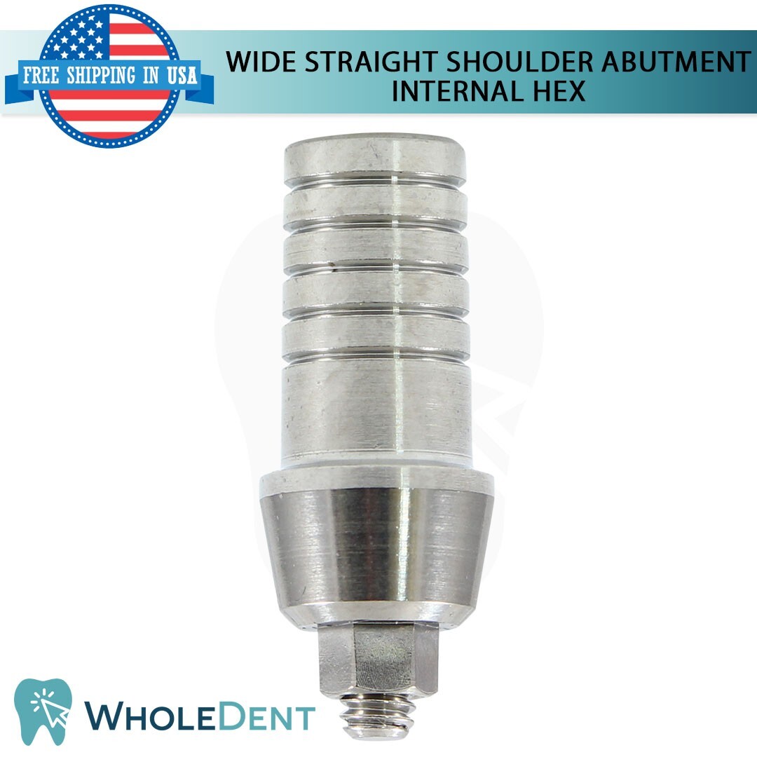 10x Wide Straight Shoulder Abutment Titanium Dental Prosthetics Int Hex 2.42
