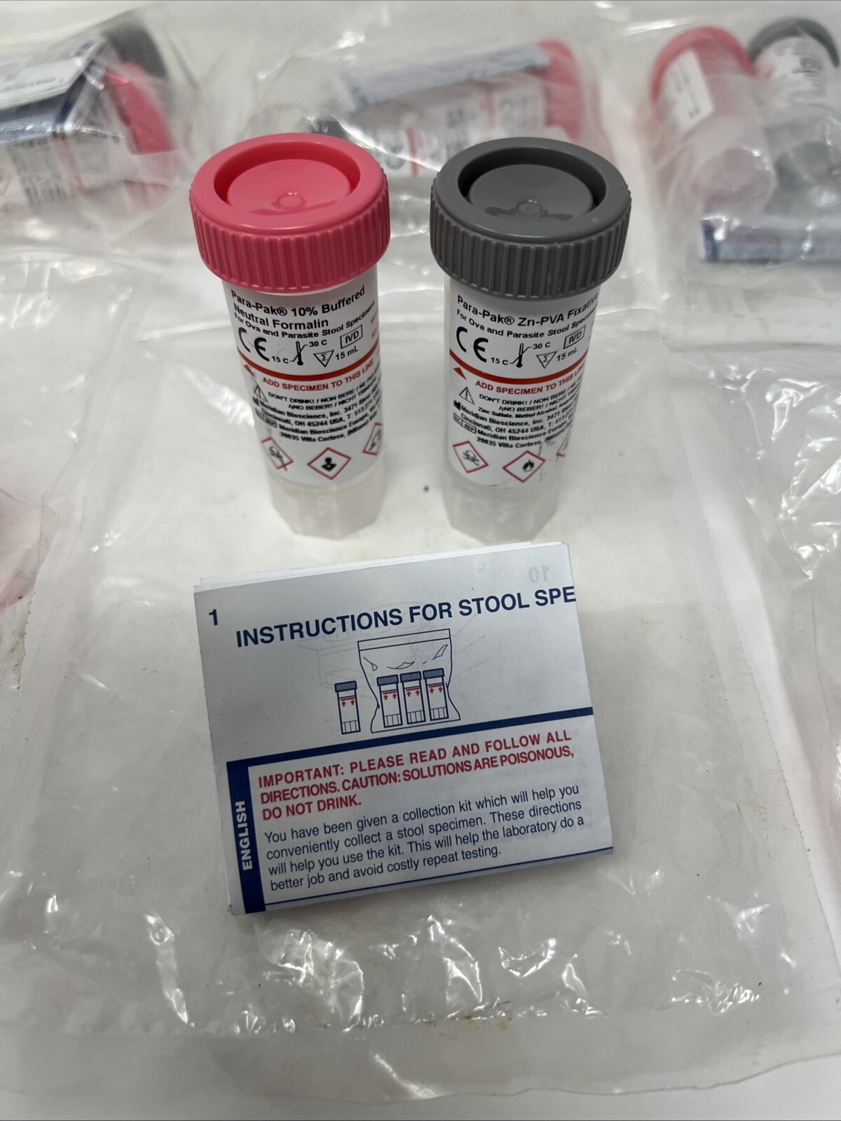 Meridian Diagnostics PARA-PAK ZN-PVA/FORMALIN, PK10 301012, Case of 10