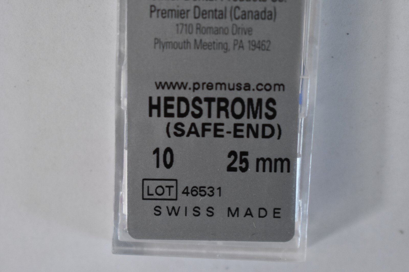 5 Premier Dental Products Hedstrom Files Safe End Tips Files Size 10 25mm