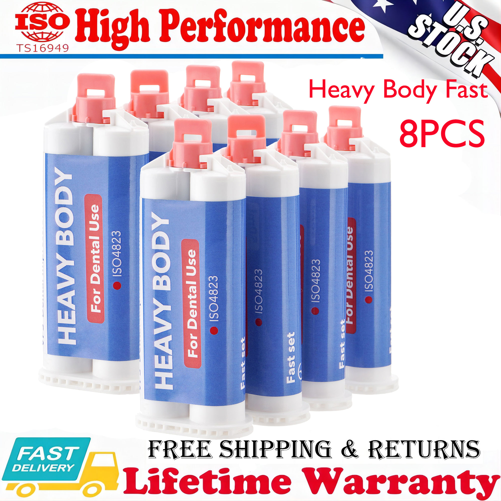 Dental Impression Material Heavy Body Fast Rapid Set VPS 50 ml Cartridges