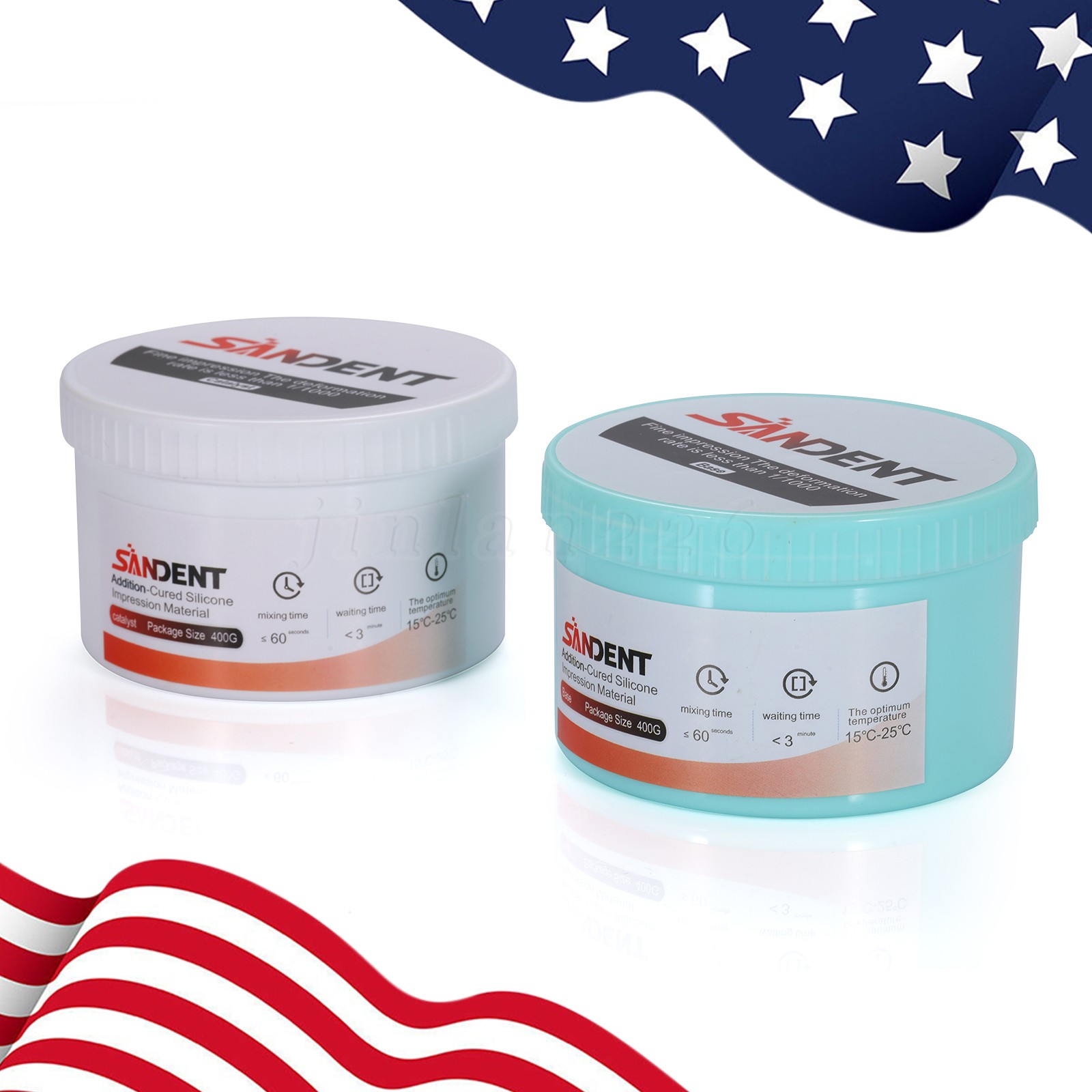 Dental VPS Putty Regular Set Impression Material, 400 g Base and 400 g Catalyst