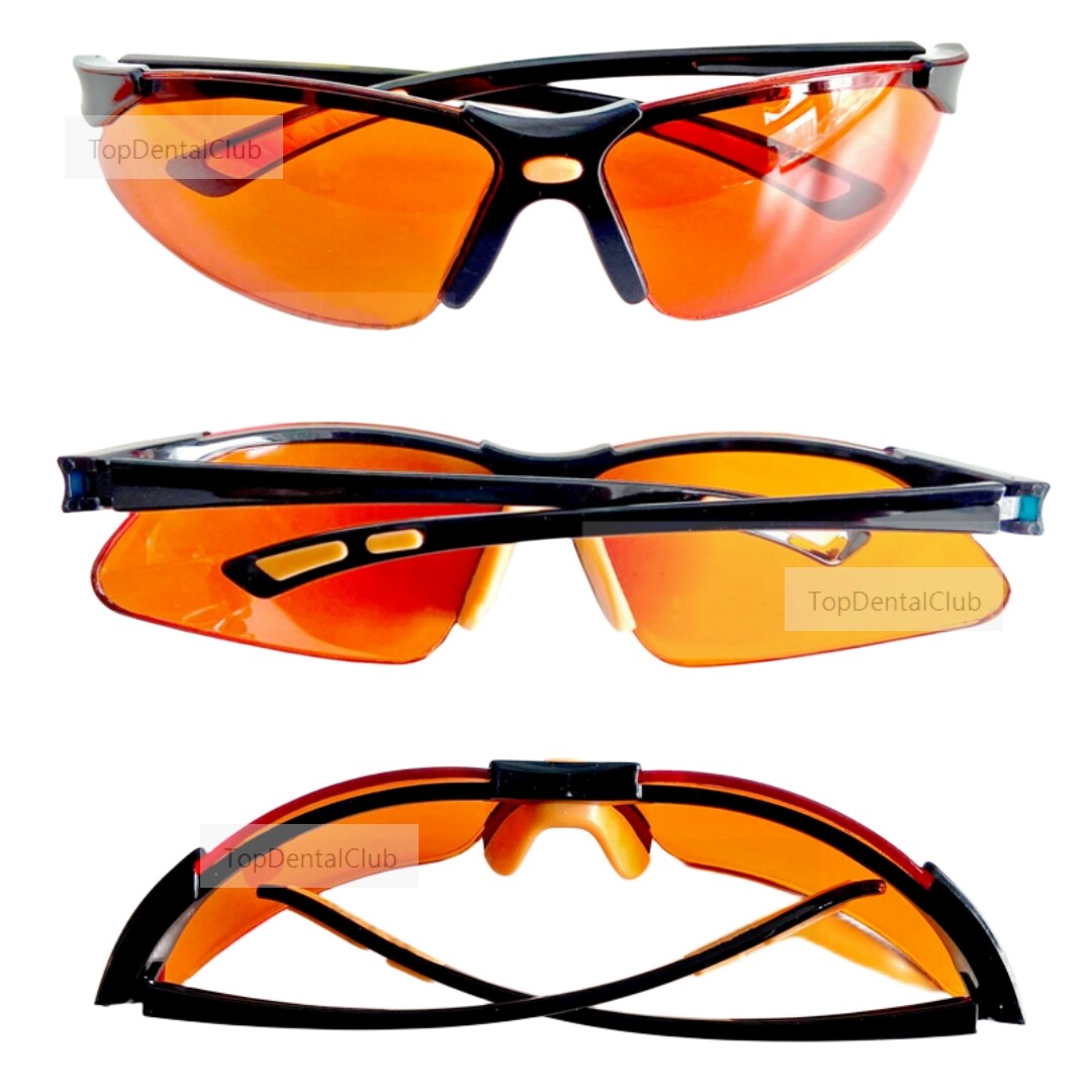 Dental Orange Goggles Block LED UV Blue Lights Curing Glasses Protect Eyes