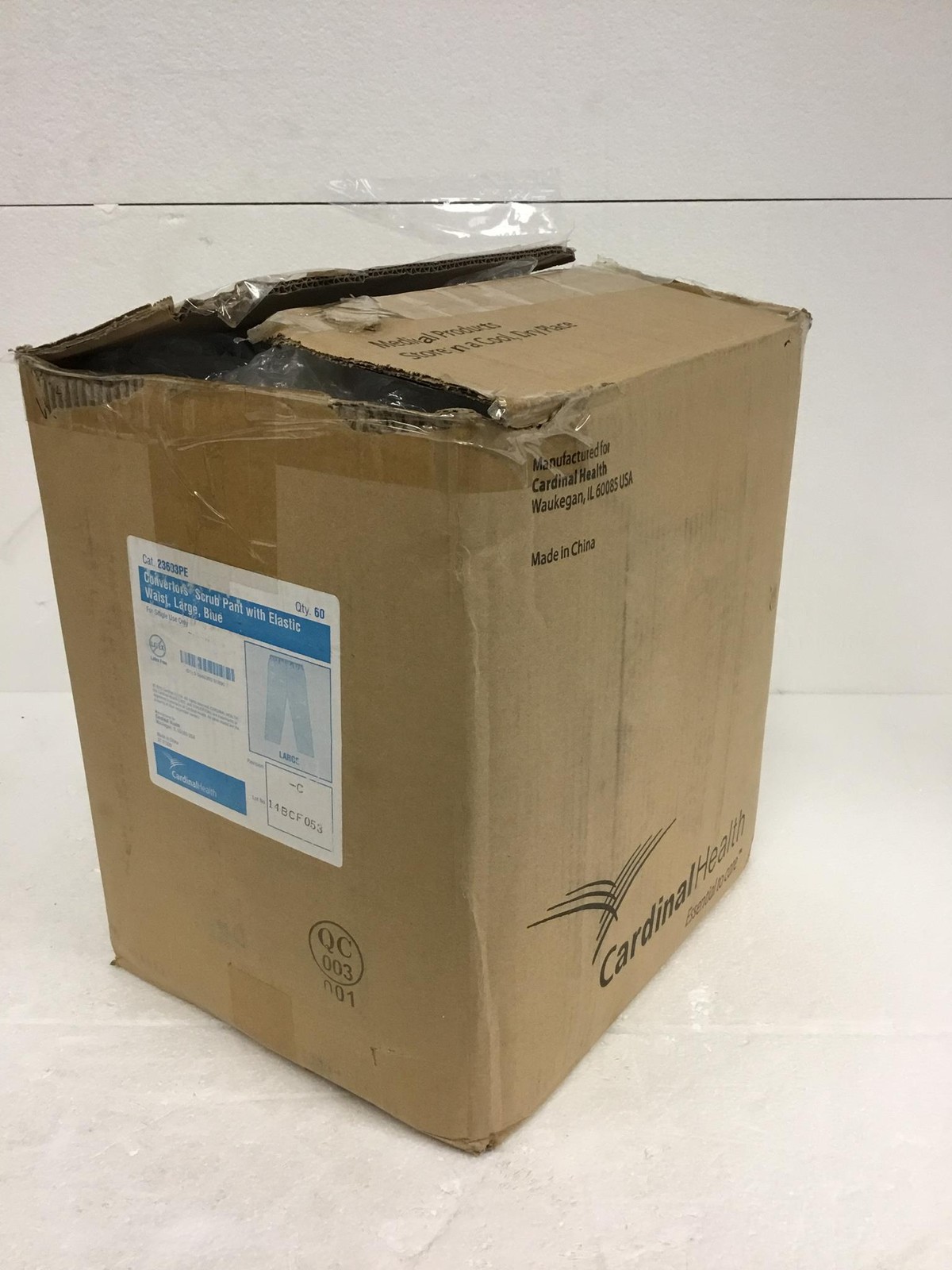 NEW Cardinal Health 23603PE Convertors Scrub Pant Large W/Elastic Waist, 45/Case