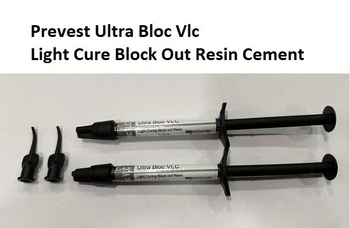 Dental ULTRA BLOC VLC Light Cure Block Out Resin Cement 2 x 2gm Pack