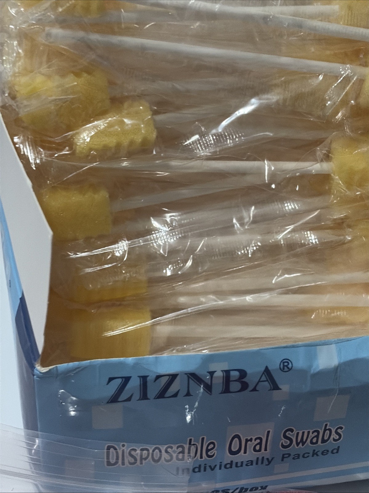 ZIZNBA Disposable Oral Swabs – 50 pcs. Yellow individually Wrapped + 39 Red Munk