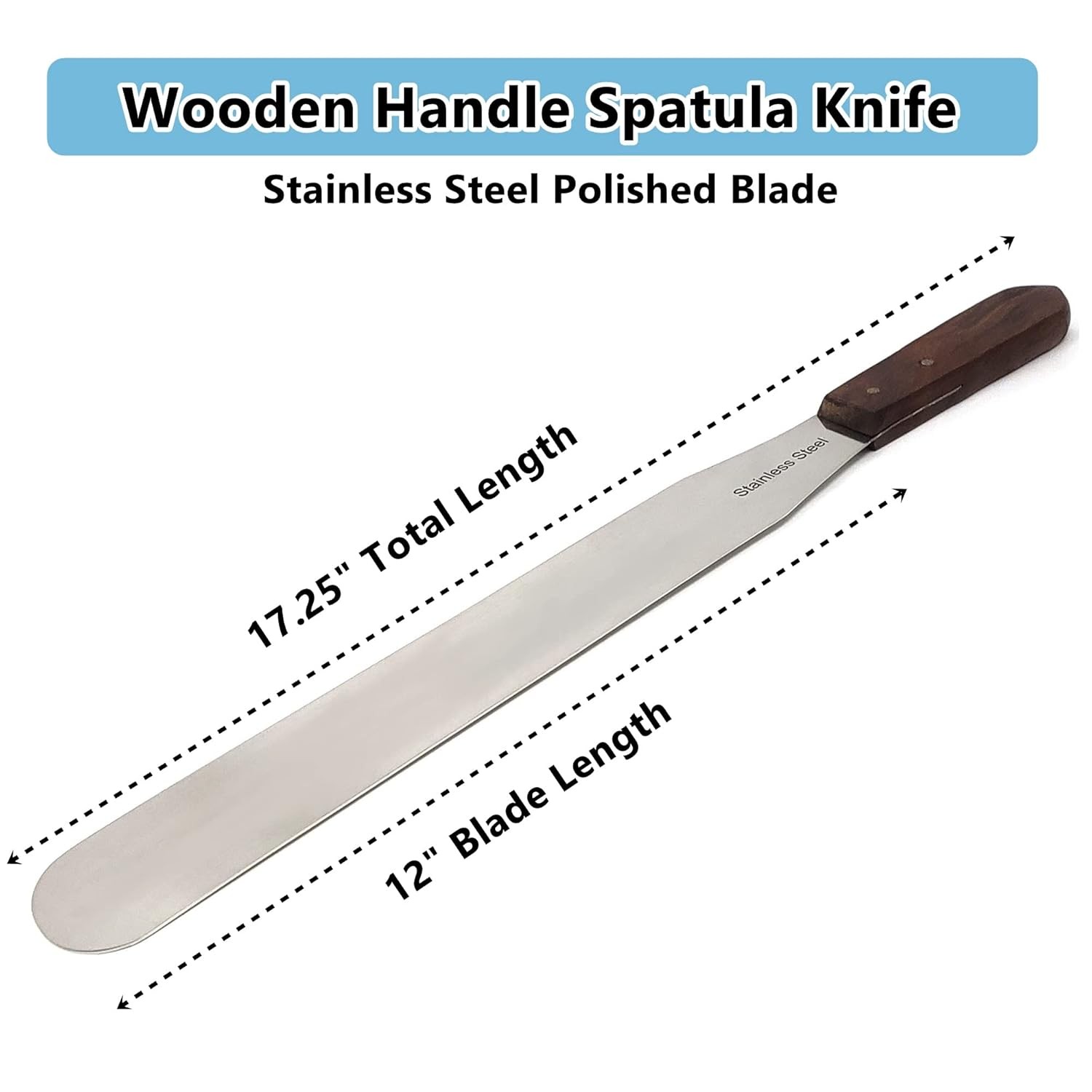 17.25″ Dental Plaster Lab Spatula Alginate Mixing Gypsum 12″ Blade Wooden Handle
