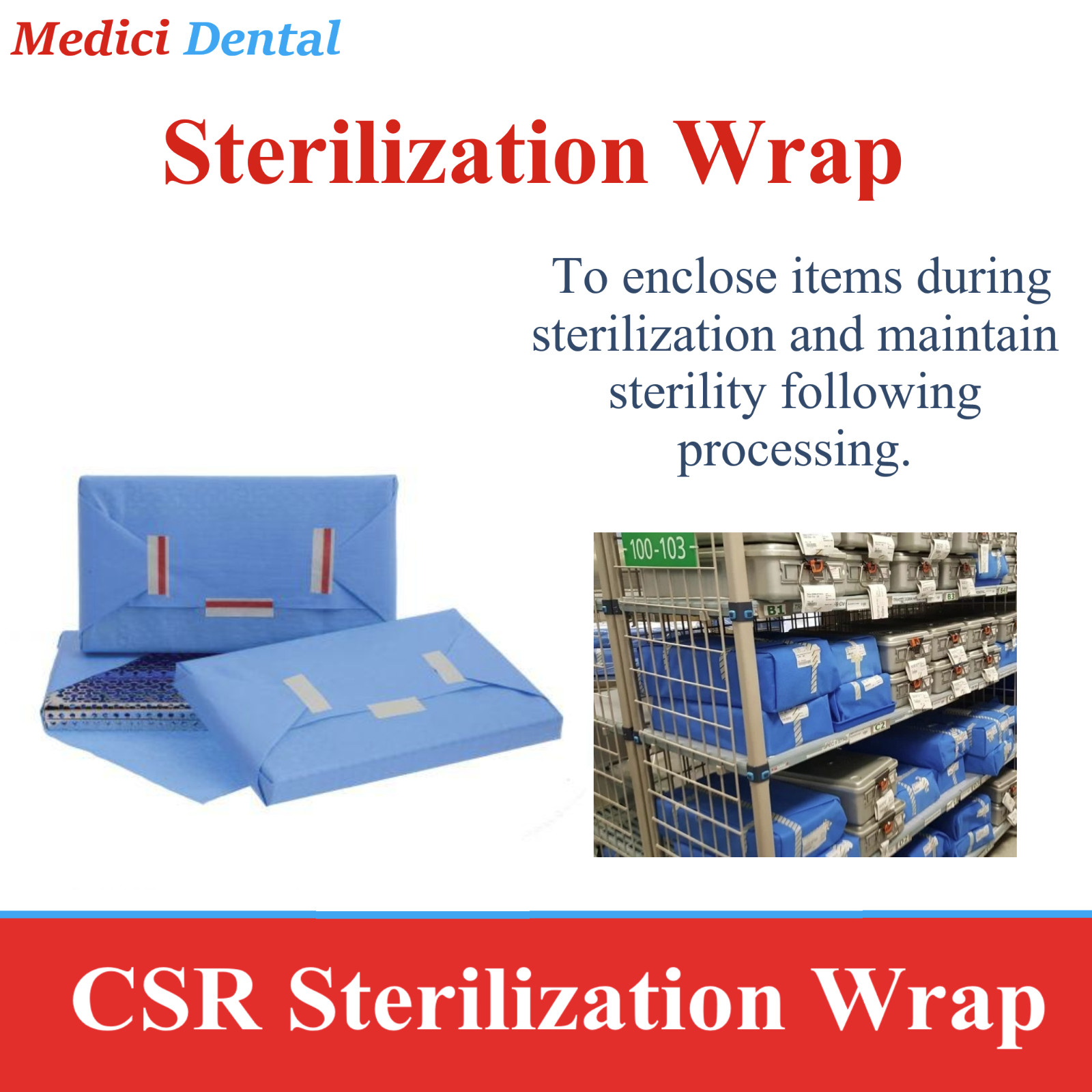 Dental AUTOCLAVE CSR Sterilization Wraps 15″ x 15″ 100 to 500/Bx, Latex Free