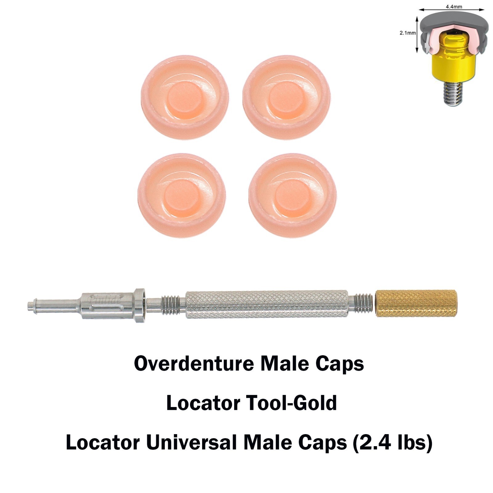 Dental Universal Retention MaleCap Locator Insertion Extraction Remove Core Tool