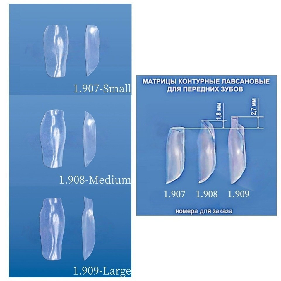 4 Szies Dental Bioclear Triangle Clear Matrix TOR VM Anterior Matrices Dam Clamp