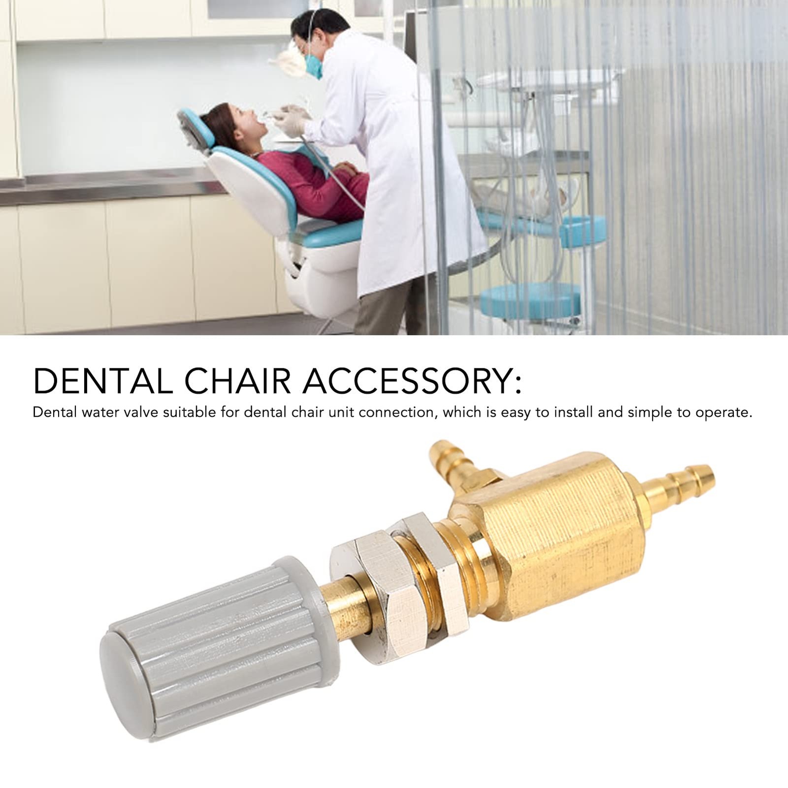 Dental Water Valve, Fully Universal Dental Water Pressure Valve T Shape for C…