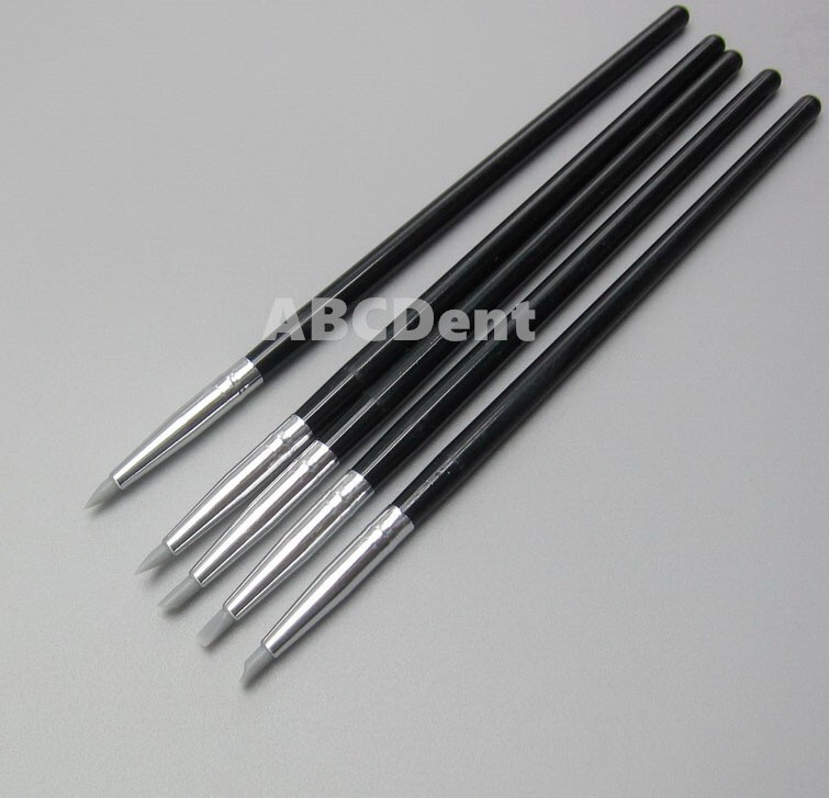 5pcs Dental Composite Resin Veneer Cement Porcelain Brushes Silicone Brush Pen