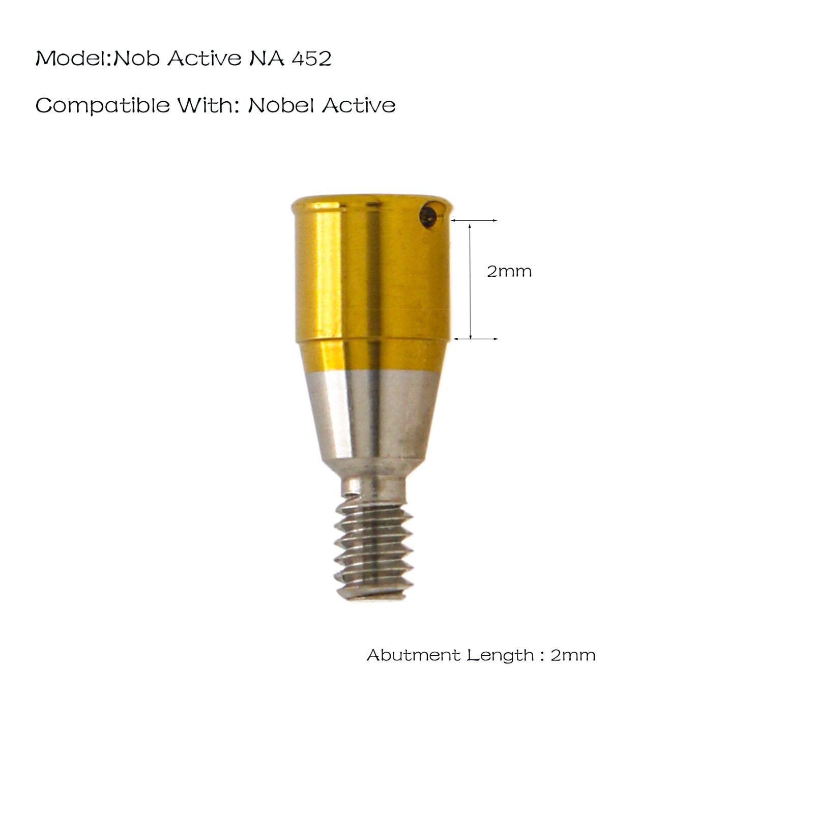 Locator Abutments Nobel Active RP 4.3mm (D) Height (1-5.0 mm) Implant Male Caps