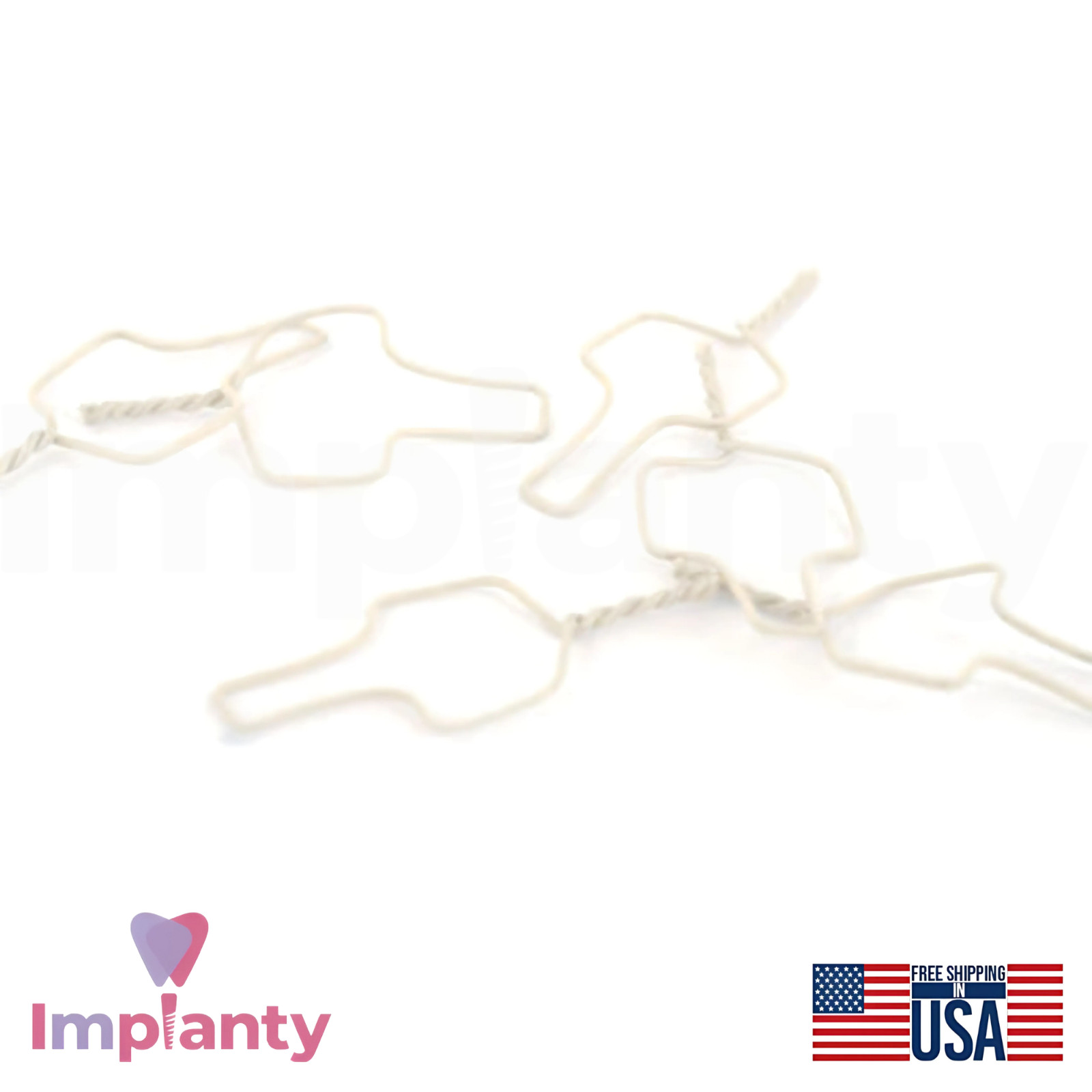 OrthoQuest Kobayashi Pre-Cut Preformed Ligature Wire Hook Stainless Steel 100pcs