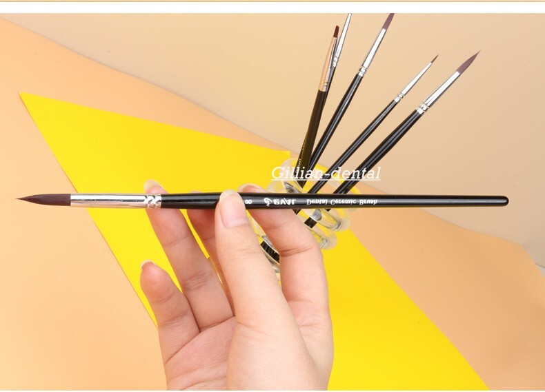 6pcs Dental Porcelain Brush Pen Glaze Ceramic Brush Pen Dental Technician Tools