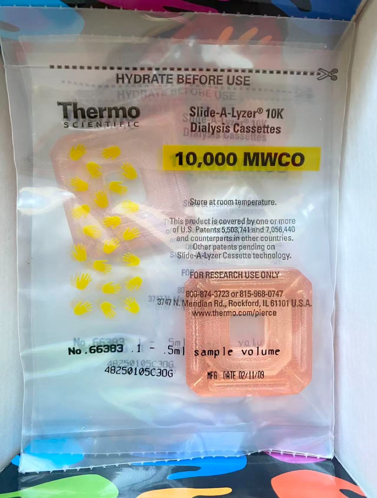 Thermo Slide-A-Lyzer 10K MWCO Cassette 0.1–0.5 mL 66383 (Pkg of 10)