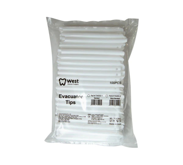 Evacuator tips Vented white 500pcs/bag