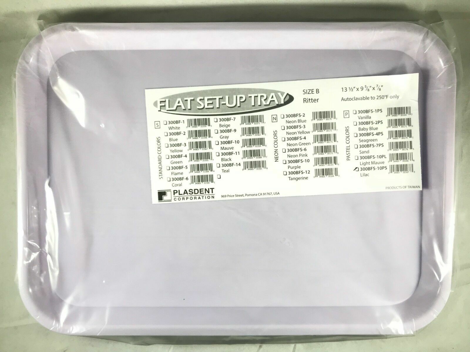 Plasdent Dental Instrument Flat Setup Trays Size B Lilac 5/Pack