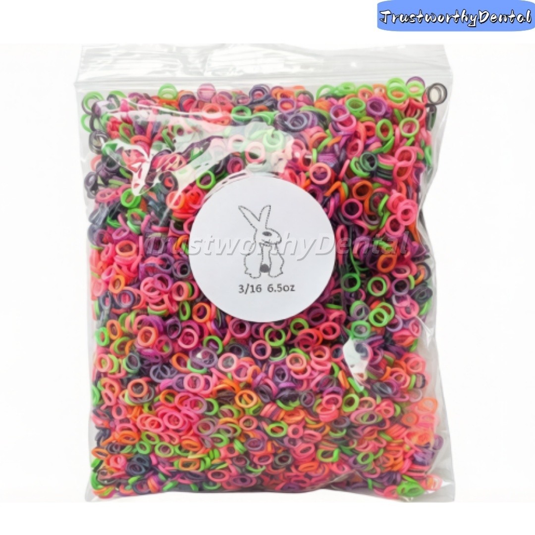 Dental Orthodontic Super Elastics Rubber Bands Ties Colorful 2.5/3.5/4.5/6.5OZ