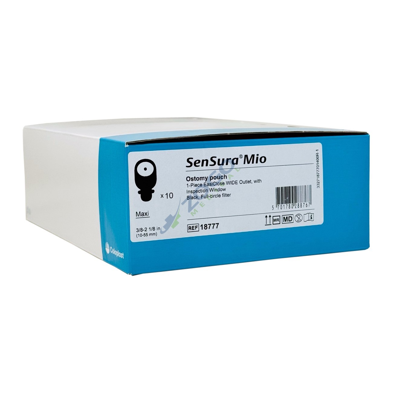 Coloplast 18777 Sensura Mio Flat Maxi CTF 3/8″ – 2-18″ Opaque Black 10/BX