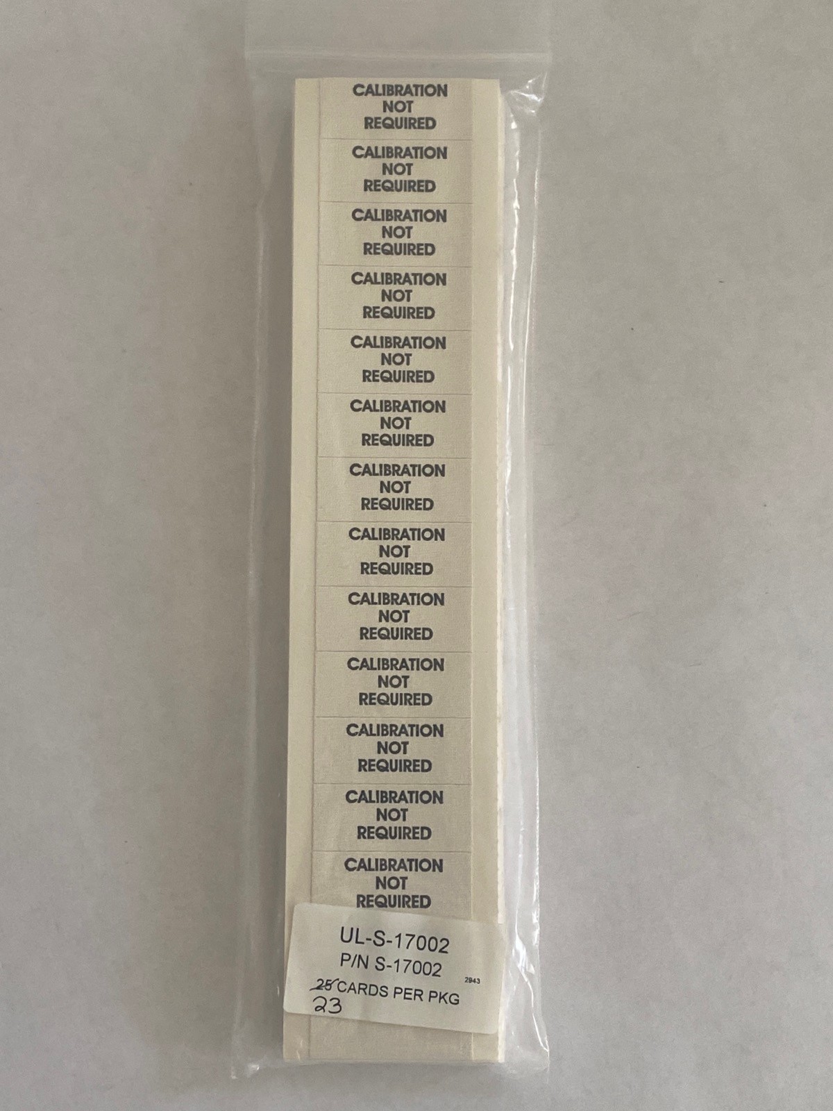 ULINE Inspection Label “CALIBRATION NOT REQUIRED” Vinyl Cloth 1-1/2”x5/8” S17002