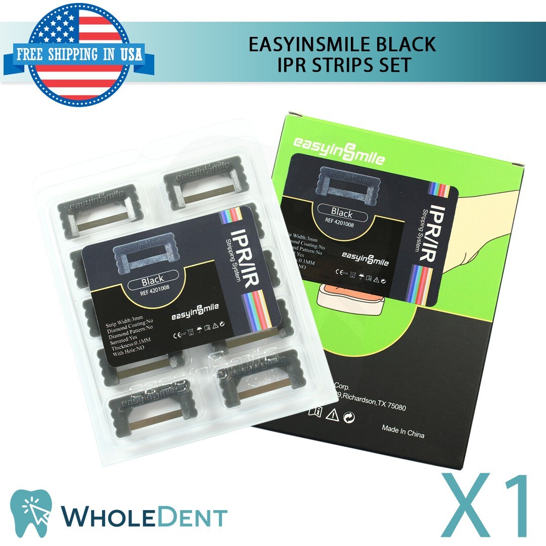 EasyinSmile Interproximal Reduction Dental IPR Serrated Black Strips 10Pcs Set