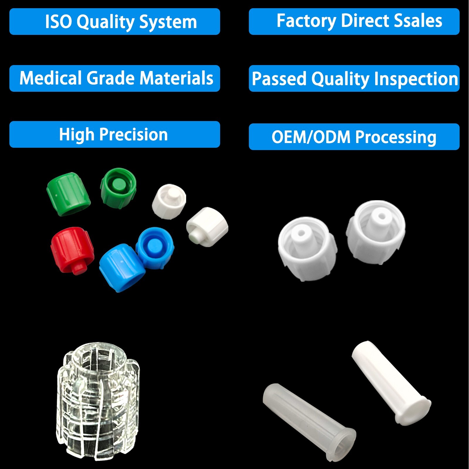 100PCS Protective Cap, For Luer Lock and Catheter System, Medical Laboratory Use