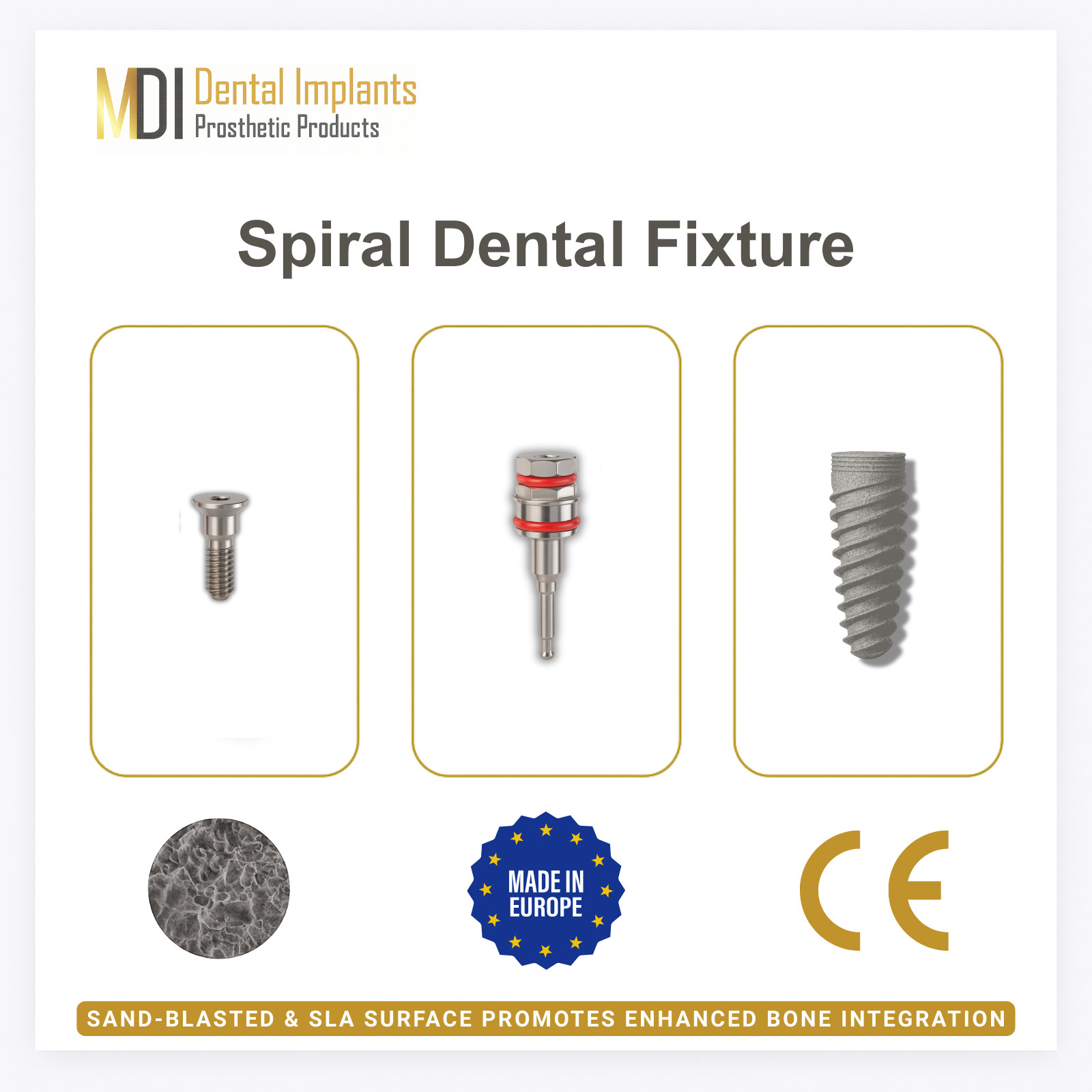 Spiral Fixture Set | Cover Screw + Mount + Spiral Component | Internal Hex 2.42