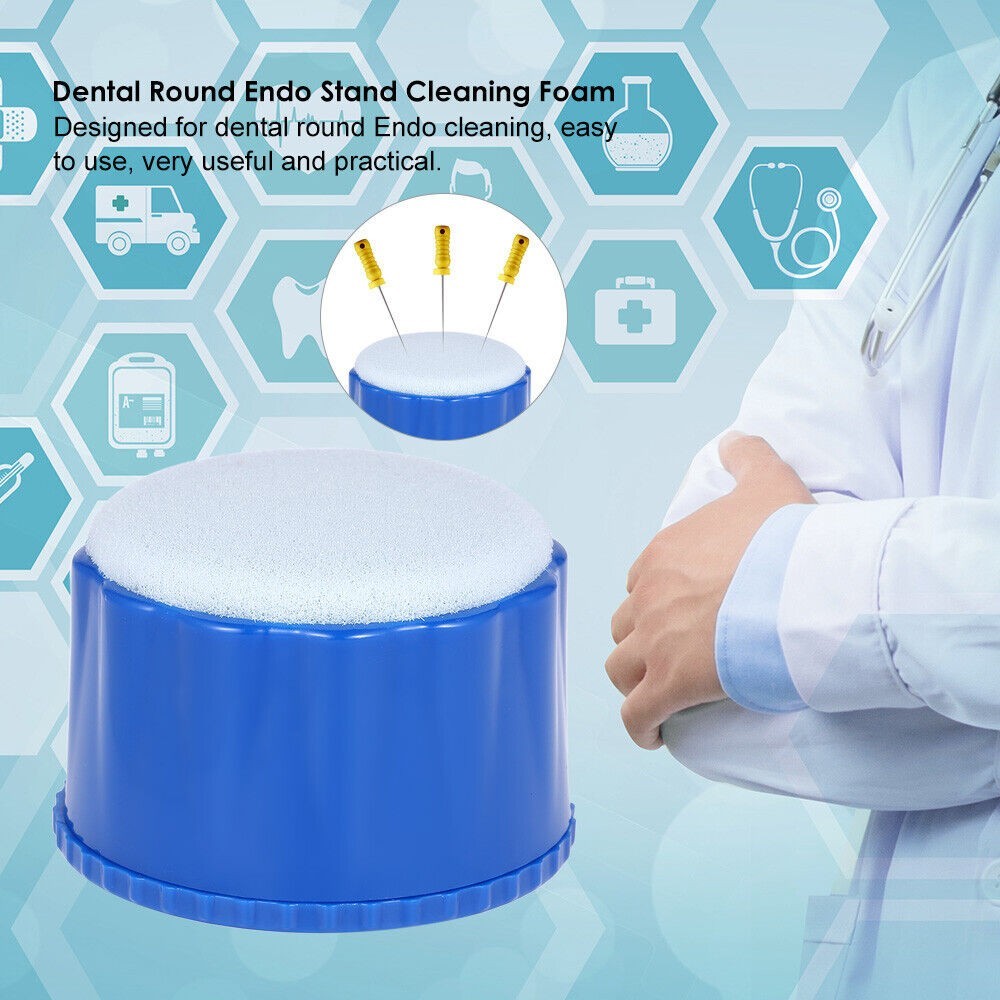 Dental Endodontic Files Round Stand Cleaning Holder Foam Sponges Autoclavable
