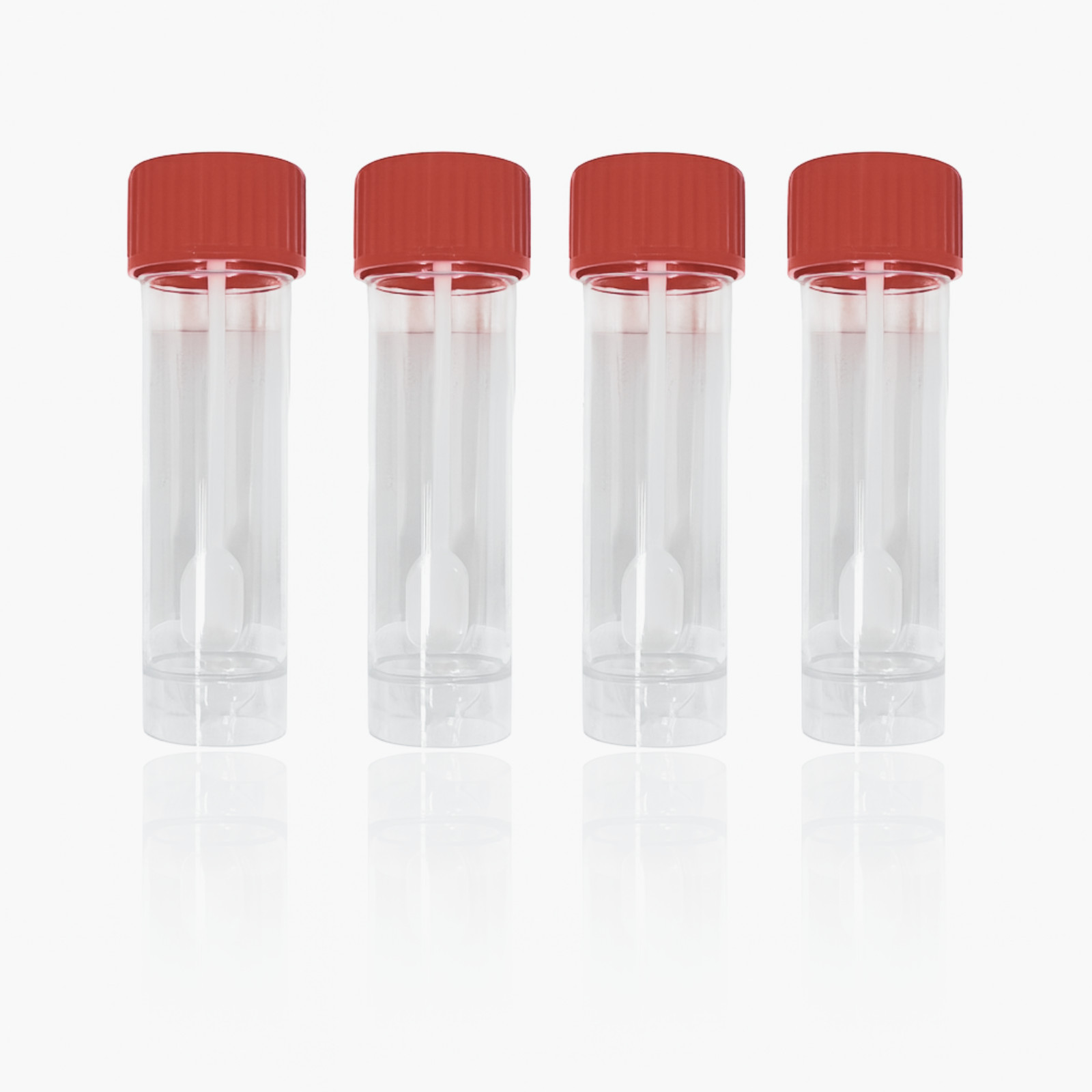 Stool Specimen Container – Sterile, Clear-Red Cap, 30mL