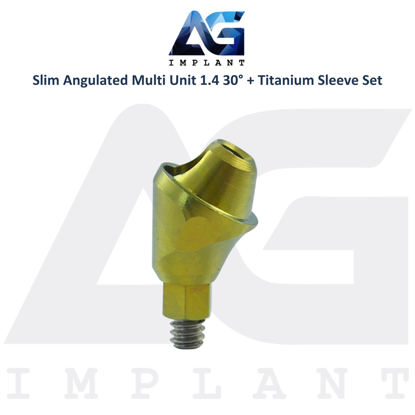 10 Angulated Multi Unit 1.4 Prosthetic 30° Titanium Sleeve Slim Int Hex 2.0mm
