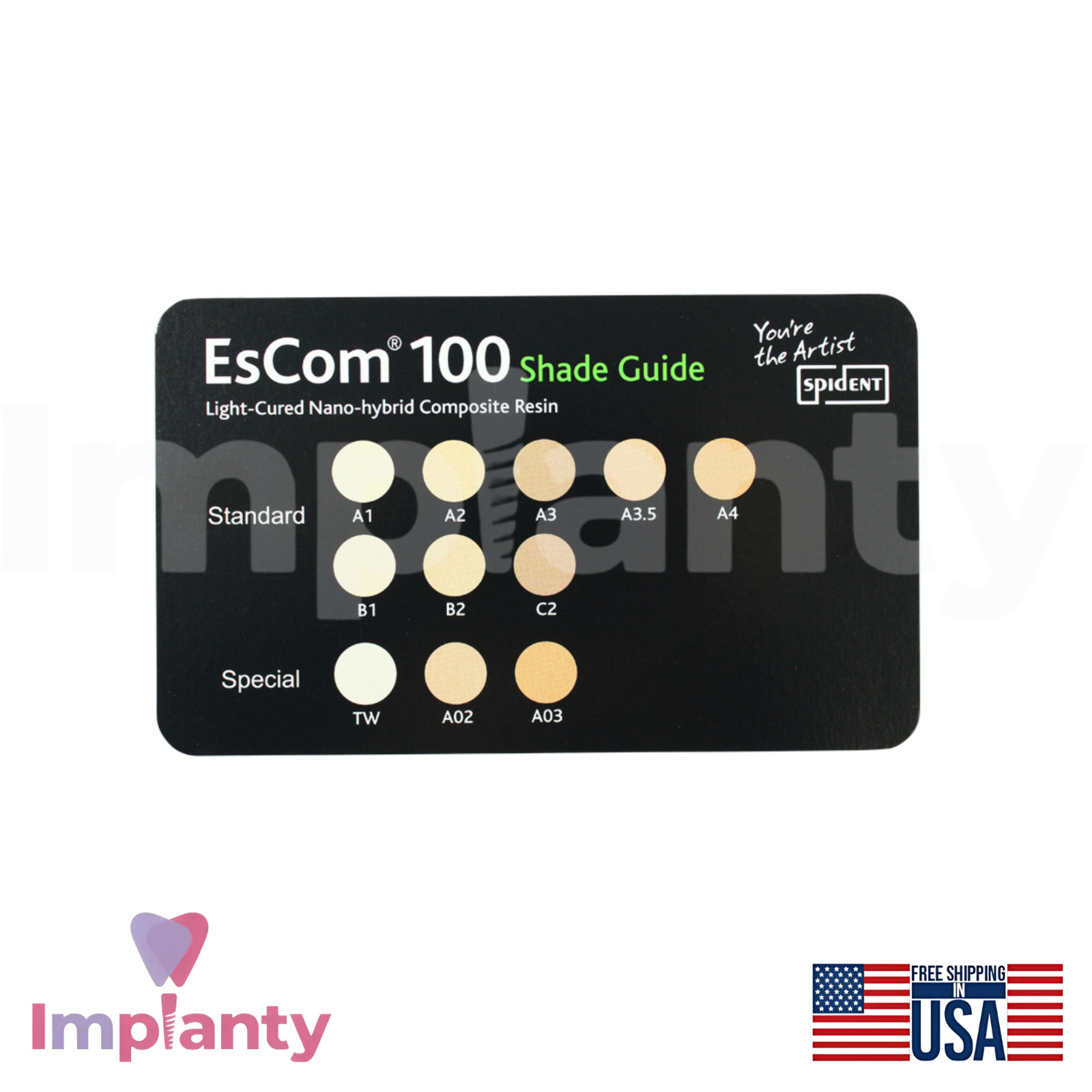 Dental EsCom100 Restorative Nan0hybrid Composite Resin System Kit Light Cure