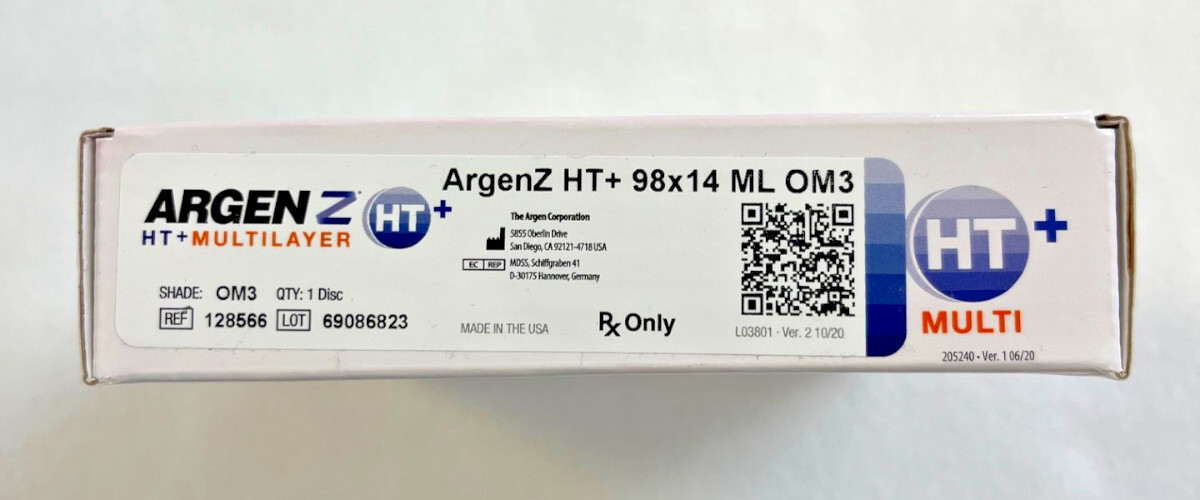 Dental Zirconia, Argen Z HT+ Multilayer, 14mm, OM1, OM3, A1, B2