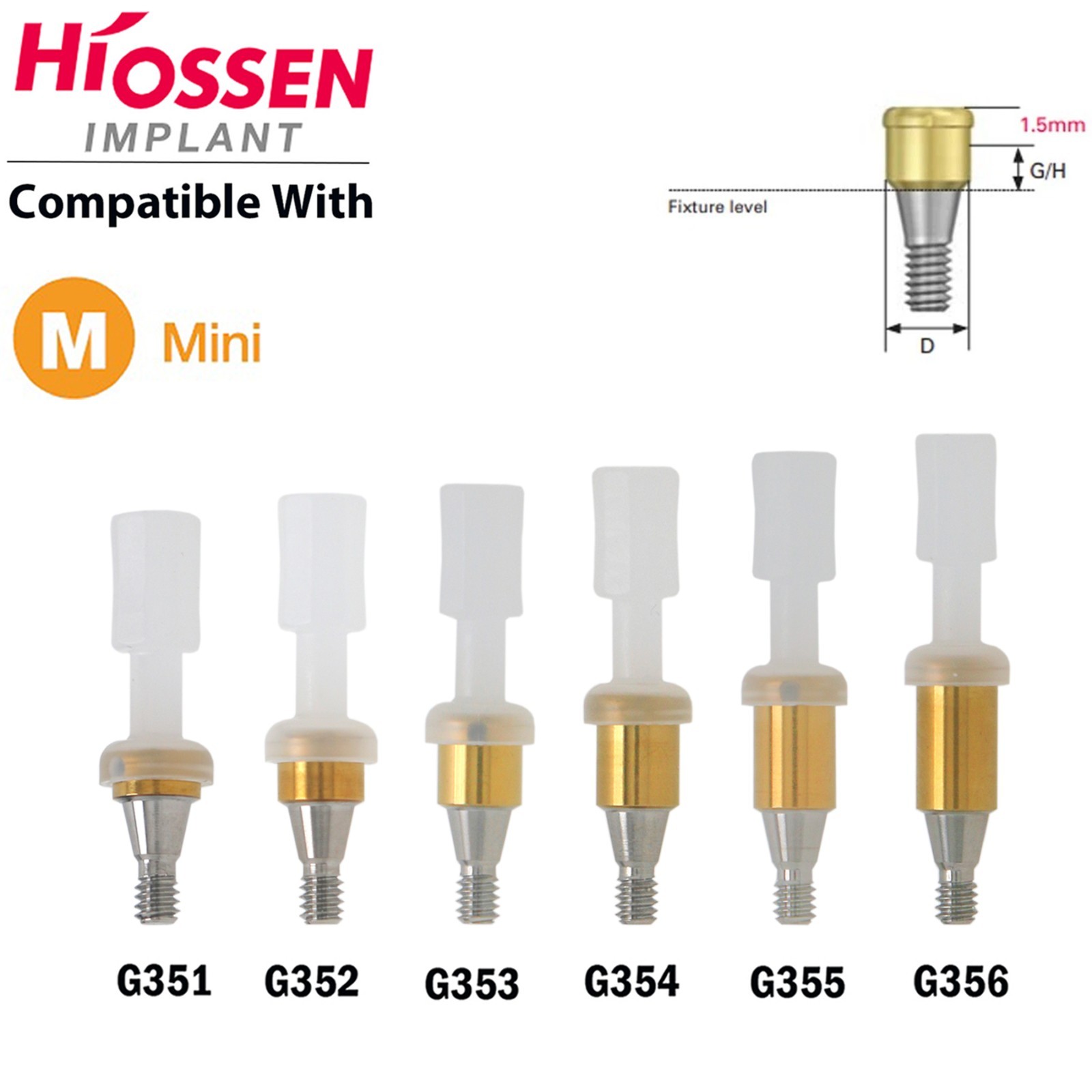 US Overdenture Locator Ti Abutment Fits Zest Hiossen/Osstem/ Nobel/Zimmer/Mis