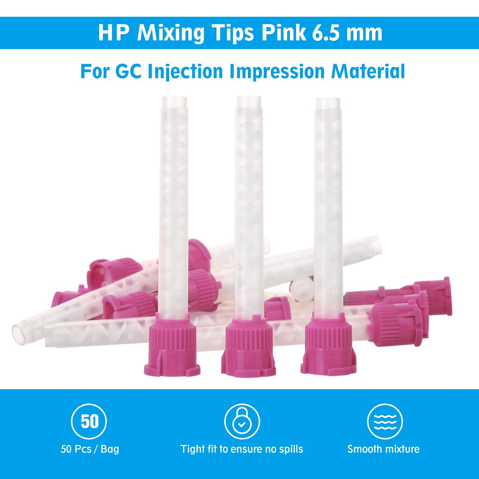 OneMed Dental Mixing Tips Impression HP Tips Purple 8.5mm(1:1) 50Pcs/Bag
